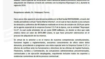 ¿En la Essmar compraron chalecos de oro? Contraloría denuncia que costaban hasta $900 mil