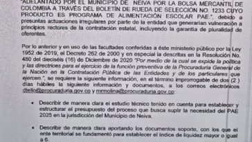 ¿Qué va a pasar con la adjudicación del PAE en Neiva?